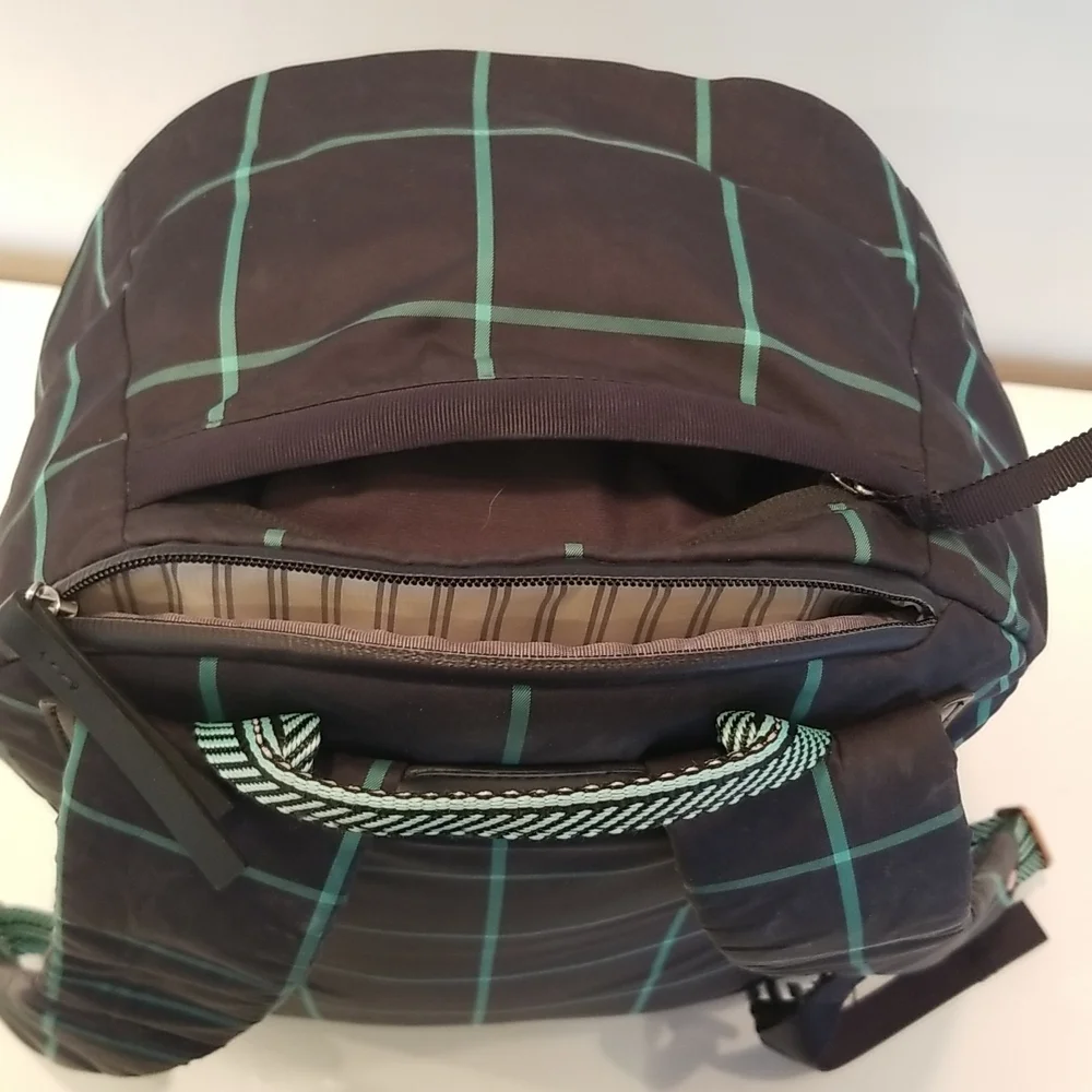 Lululemon Pack To Reality Backpack in Pacific Check Deep Coal Menthol/De…